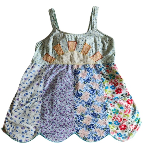 Blue Sky Tops - Boho Patchwork Sunrise Tank with Pockets